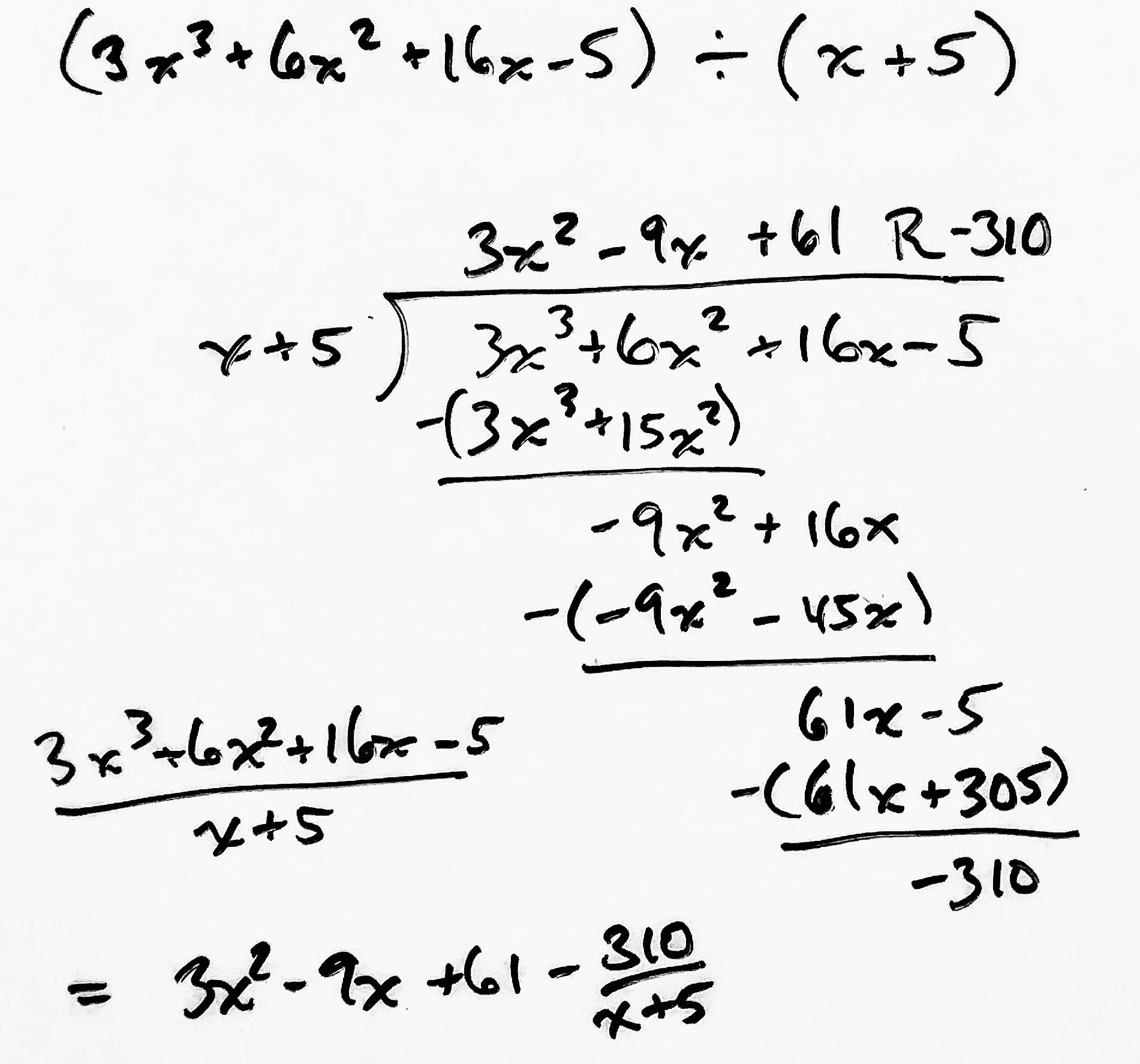 Long Division Of Polynomials MathSamurai